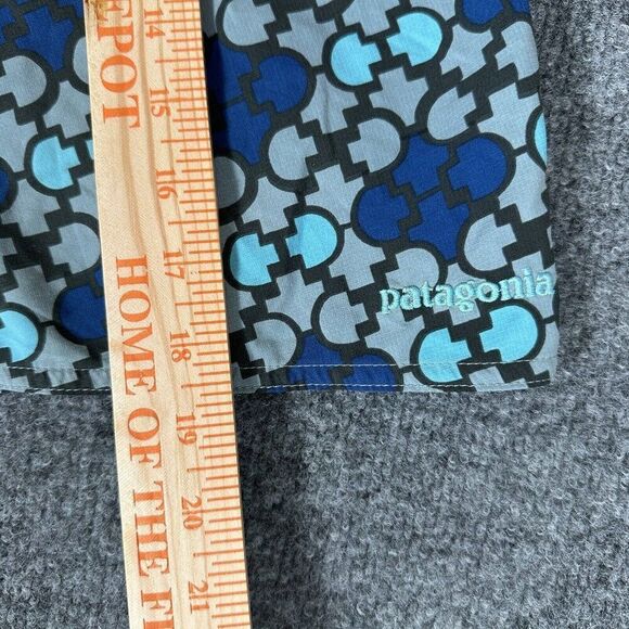 Patagonia Mens Board Shorts 32 Blue Geometric Surf Swim Trunks Drawstring Beach - Picture 7 of 8